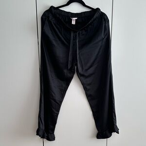 Victoria's Secret Black Satin Pajama Pants Size M
